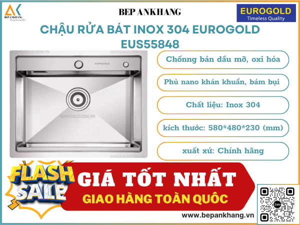 Chậu rửa bát chống xướt Eurogold EUS55848